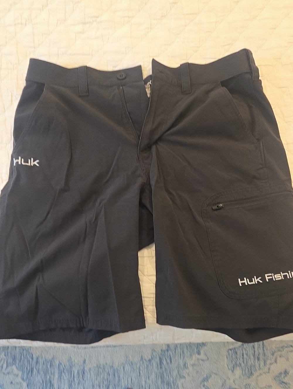 Huk Black Men's Cargo Fishing Shorts